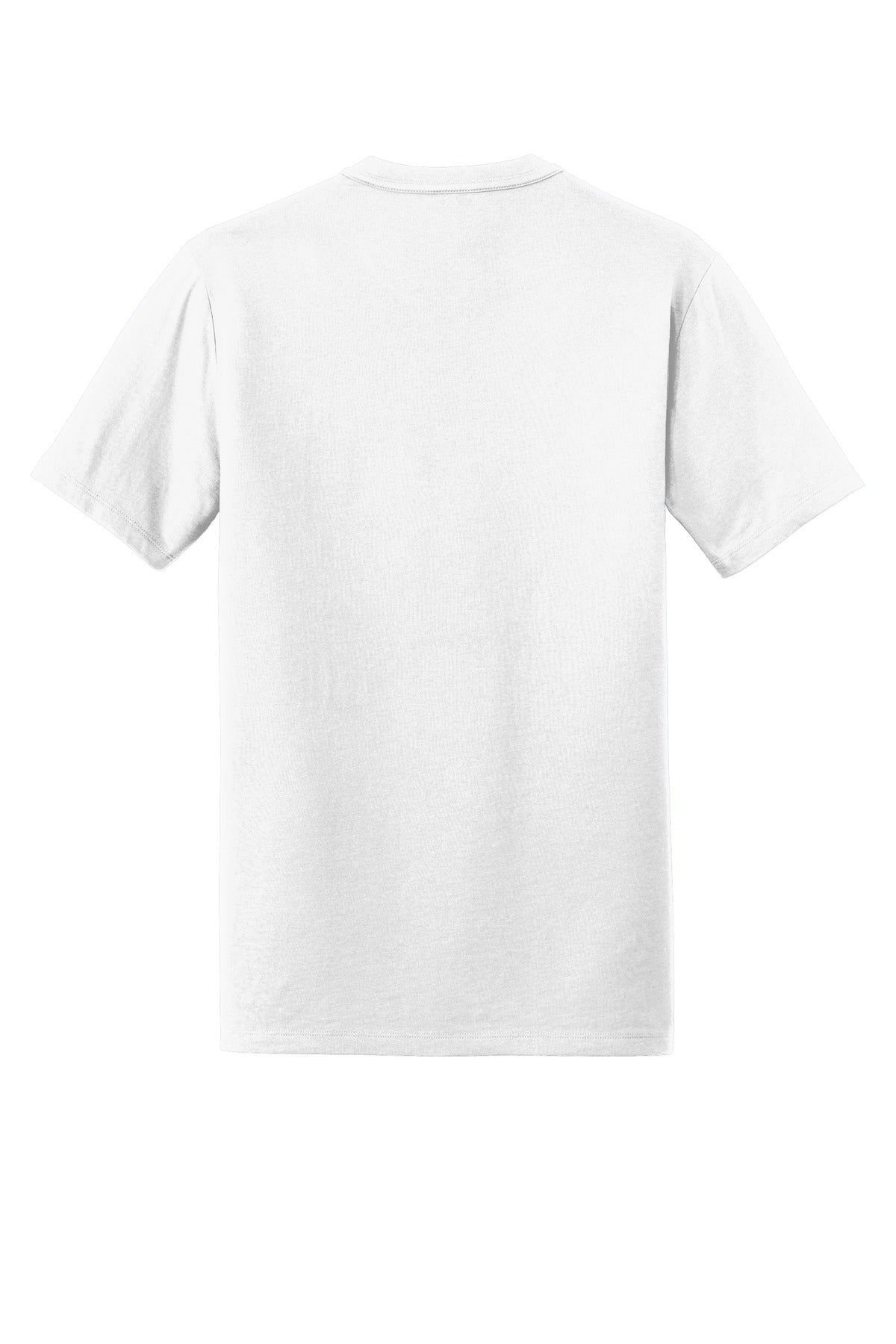 Rear View of White New Era Heritage Blend Crew Tee. NEA100
