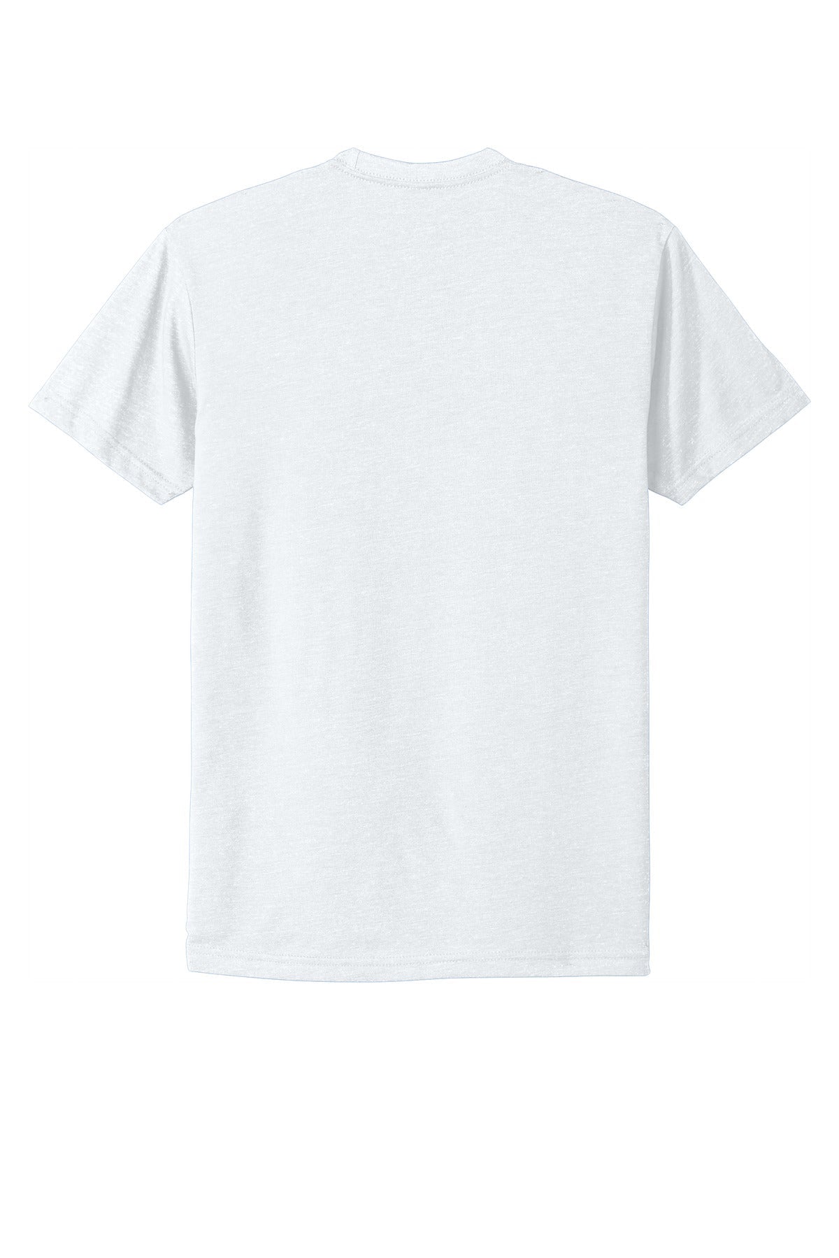 Rear View of White Next Level Apparel Adult CVC Tee. NL6210