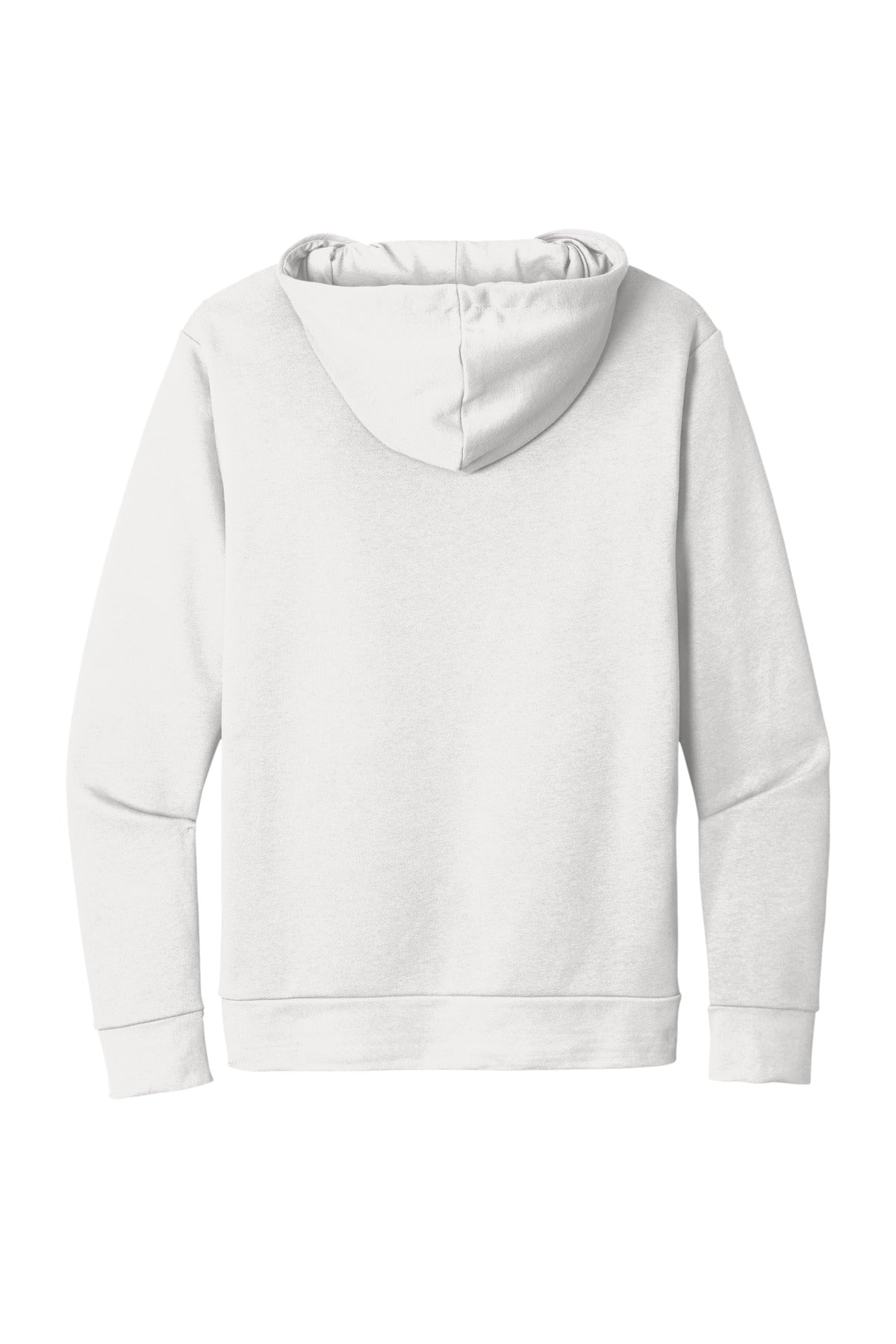 Rear View of White Next Level Apparel Adult Santa Barbara Pullover Hoodie. NL9303