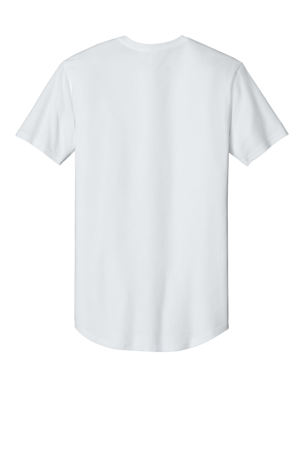 Rear View of White Next Level Apparel Cotton Long Body Tee NL3602