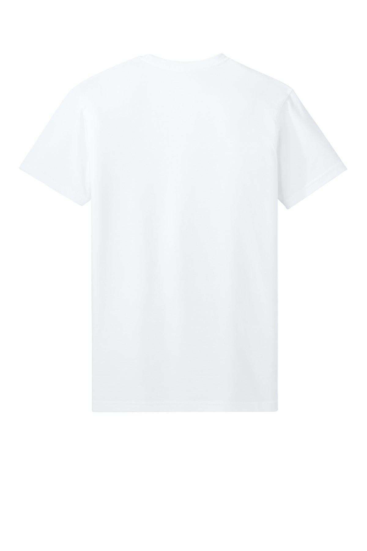 Rear View of White Next Level Apparel Cotton Pocket Tee NL3605