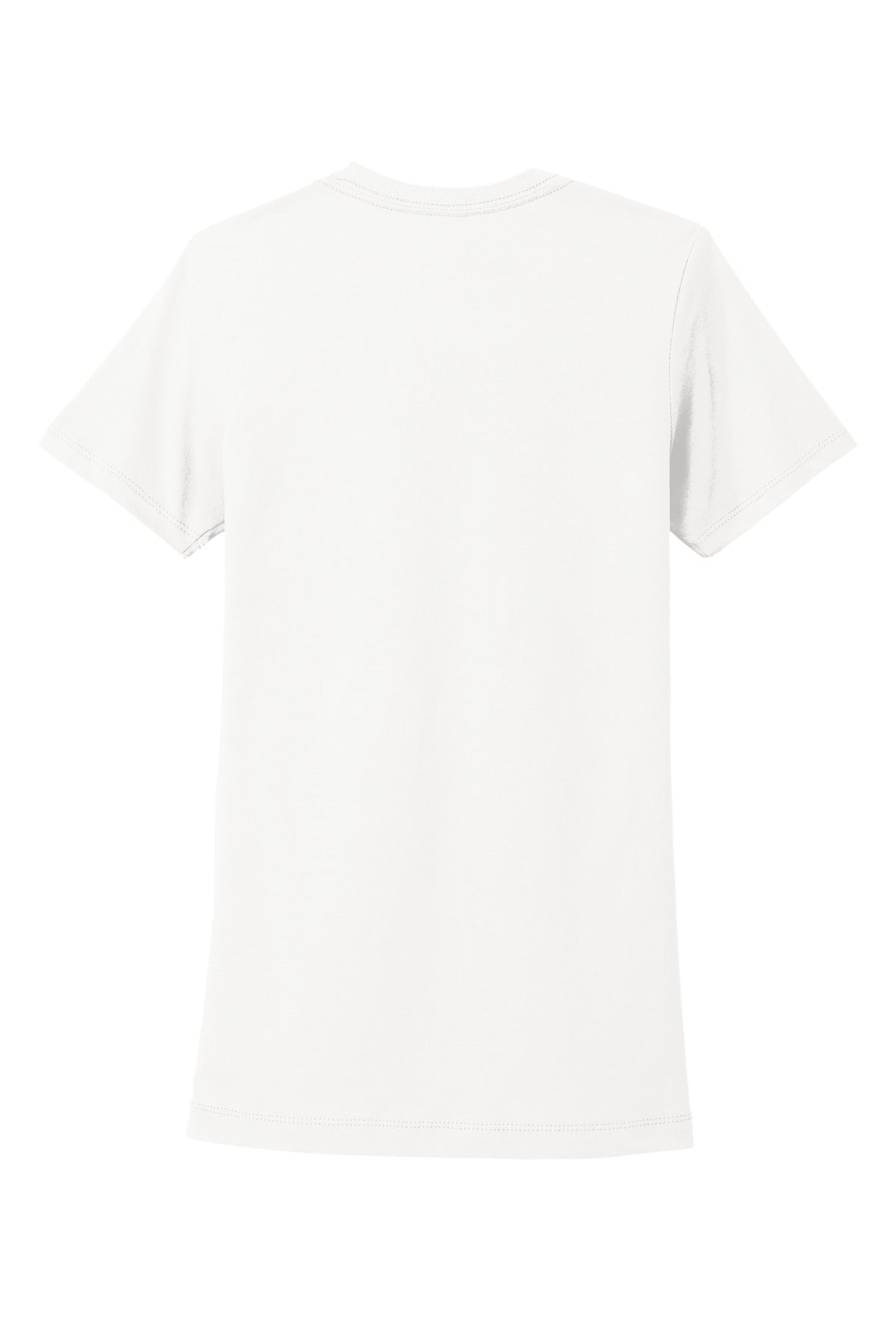 Rear View of White Next Level Apparel Women's Cotton Tee. NL3900