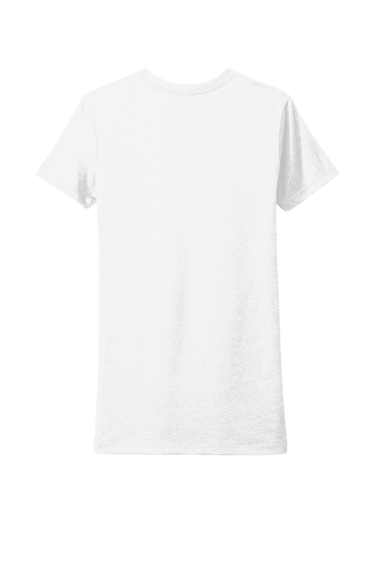 Rear View of White Next Level Apparel Women's CVC Tee. NL6610