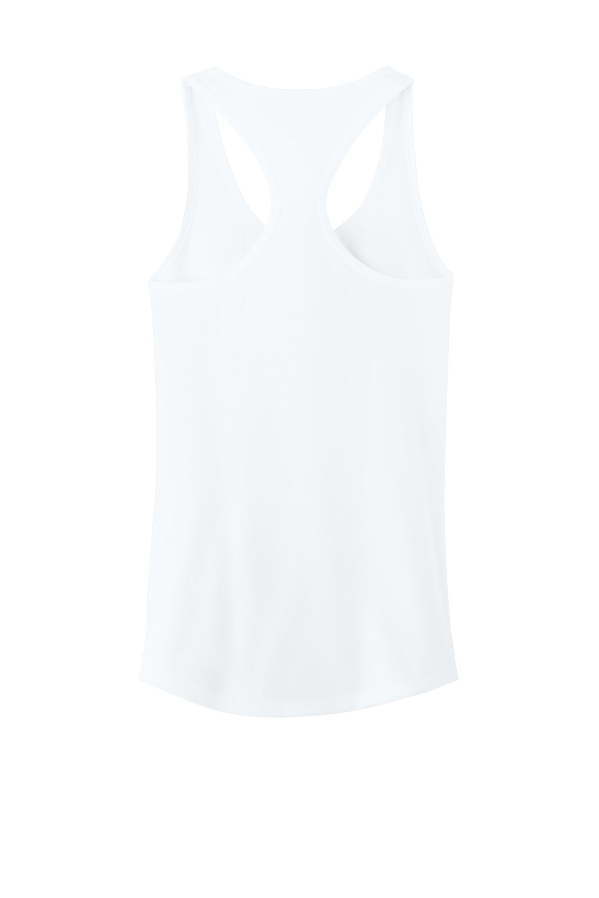 Rear View of White Next Level Apparel Women's Ideal Racerback Tank NL1533