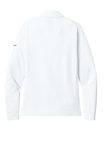 Rear View of White Nike Women's Essential 1/2-Zip Cover-Up NKHM7969