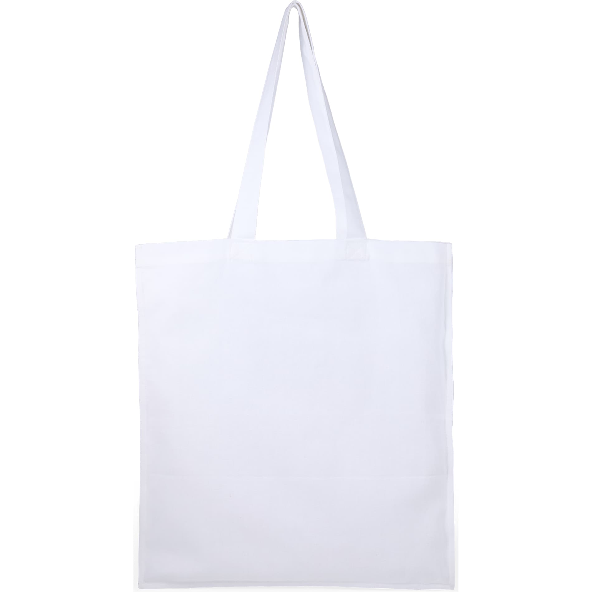 Rear View of White Organic 8oz Cotton Double Stitch Tote plain