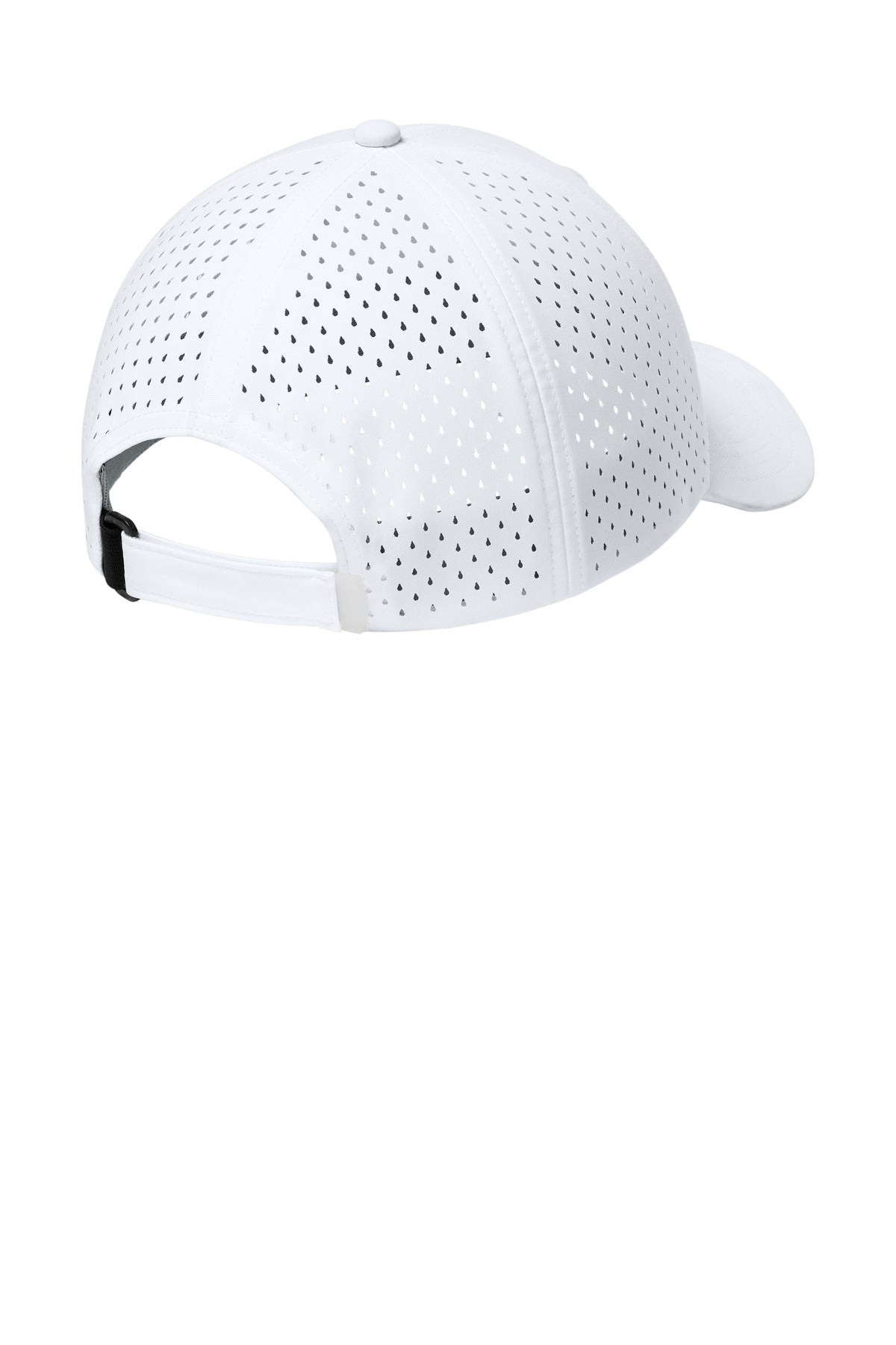 Rear View of White Port Authority All-Day Performance UPF Perforated Cap C995