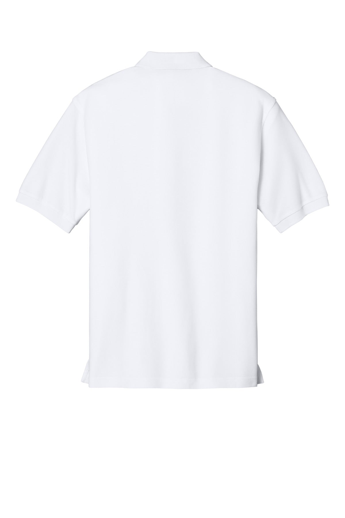 Rear View of White Port Authority Extended Size Silk Touch Polo K500ES