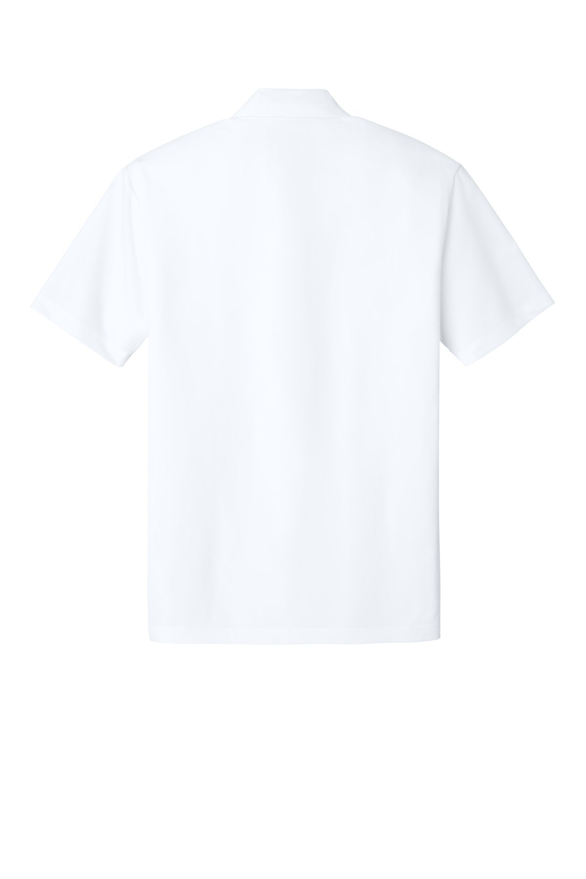 Rear View of White Port Authority Silk Touch Performance Polo. K540