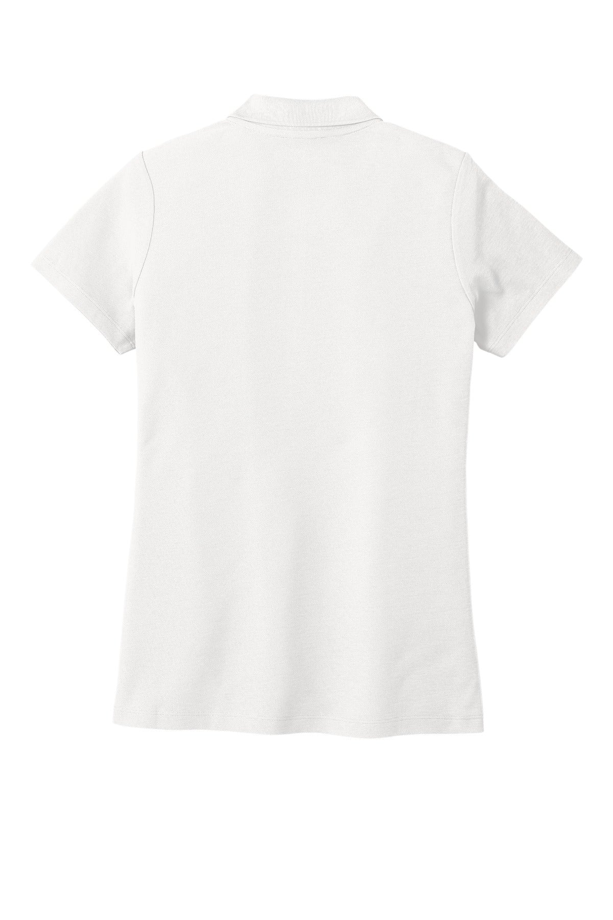 Rear View of White Port Authority Women's SuperPro React Polo. LK810