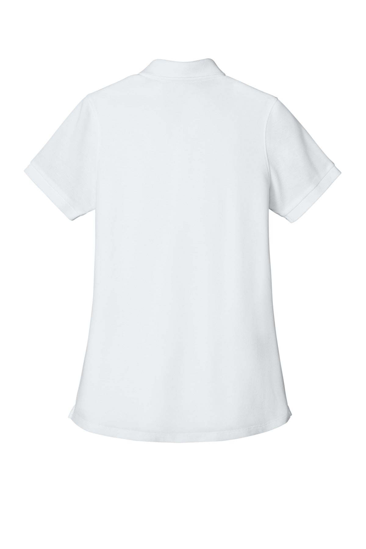 Rear View of White Port Authority Women's Wearever Signature Pique Polo LK200