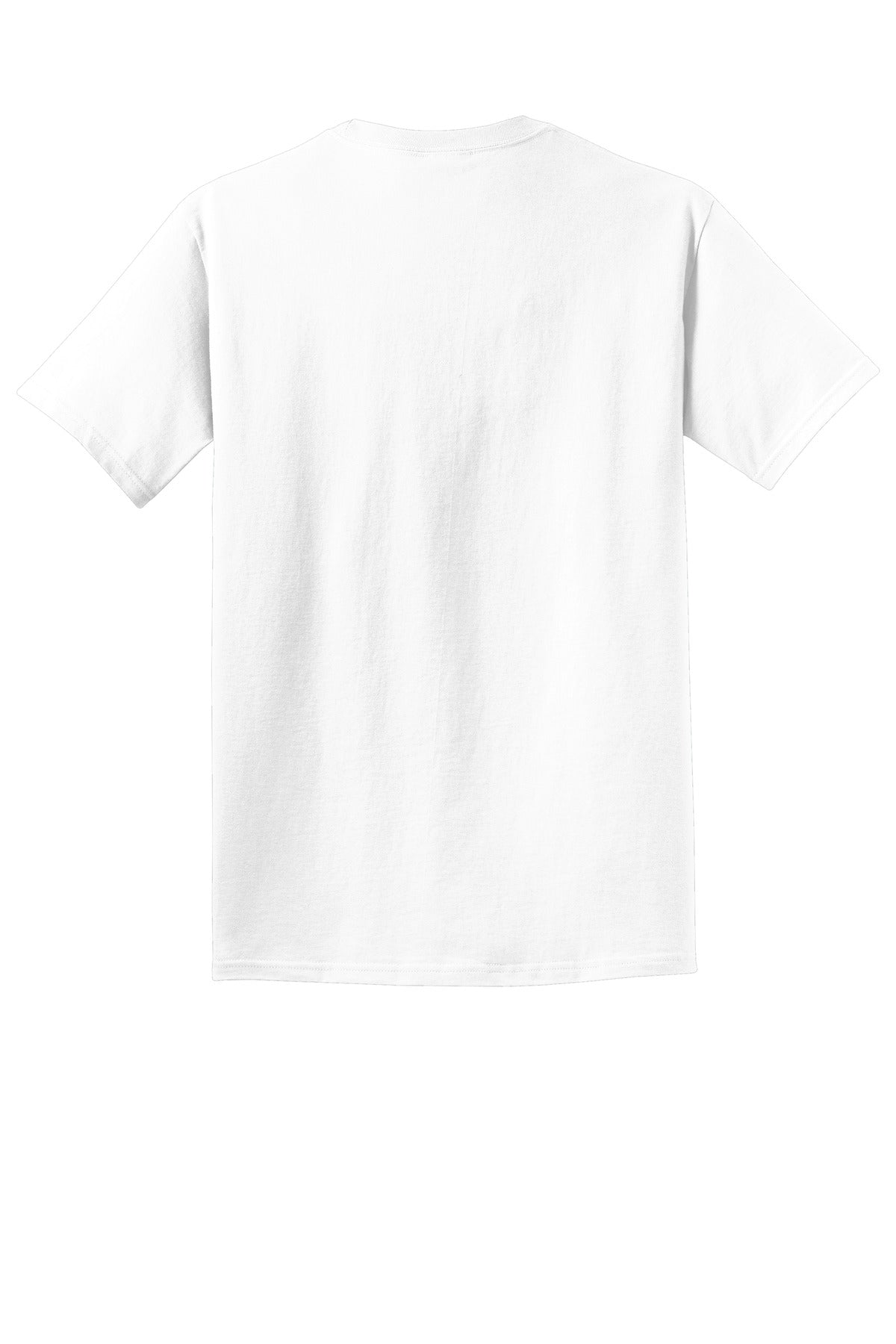 Rear View of White Port & Co Beach Wash Garment-Dyed Tee. PC099