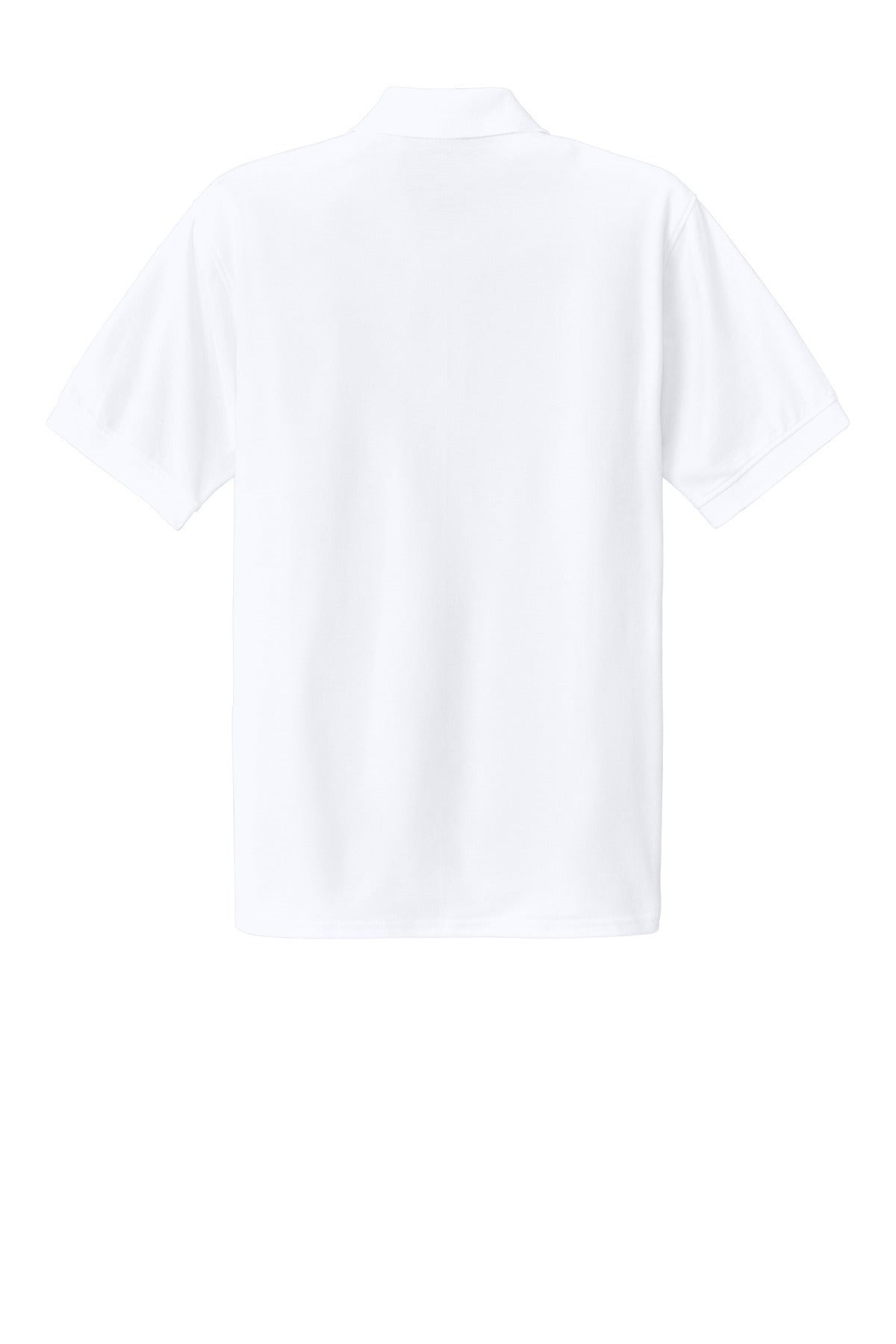 Rear View of White Port & Co Core Blend Pique Polo. KP155