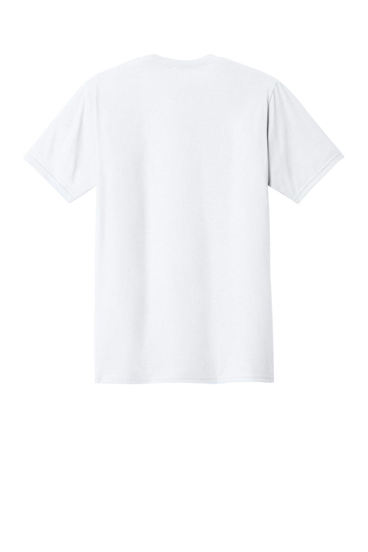 Rear View of White Port & Co Fan Favorite Tee. PC450
