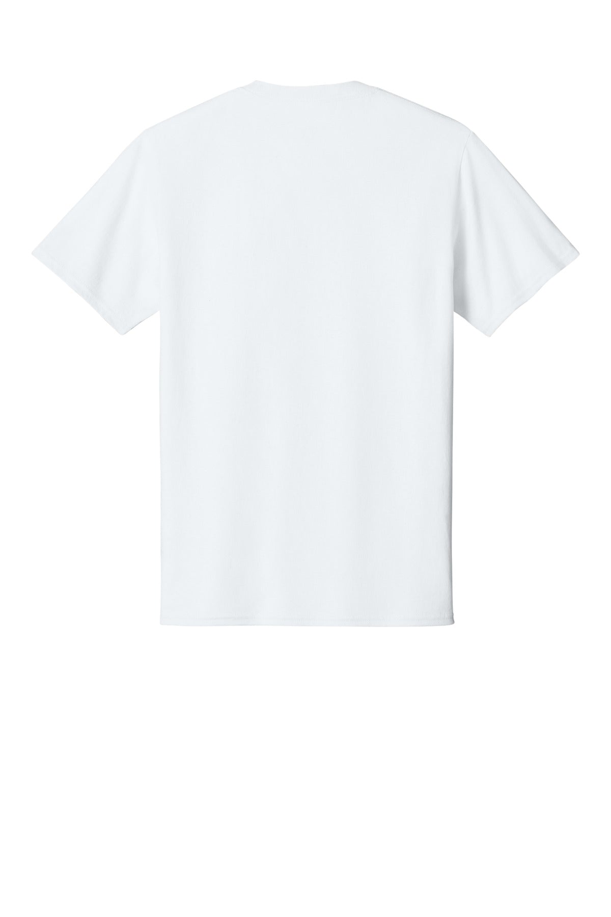 Rear View of White Port & Co Tall Core Cotton Tee PC54T