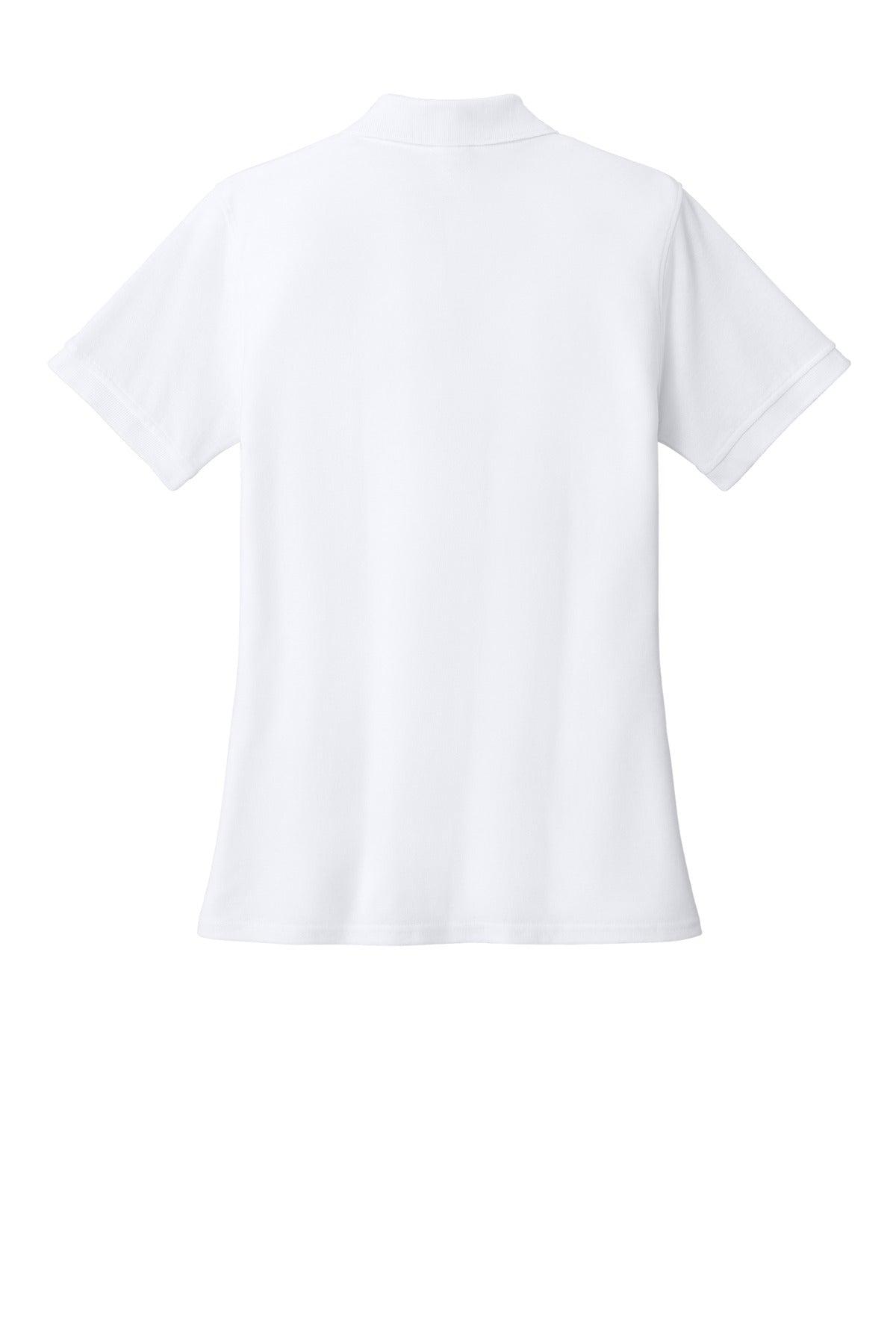 Rear View of White Port & Co Women's Core Blend Pique Polo. LKP155