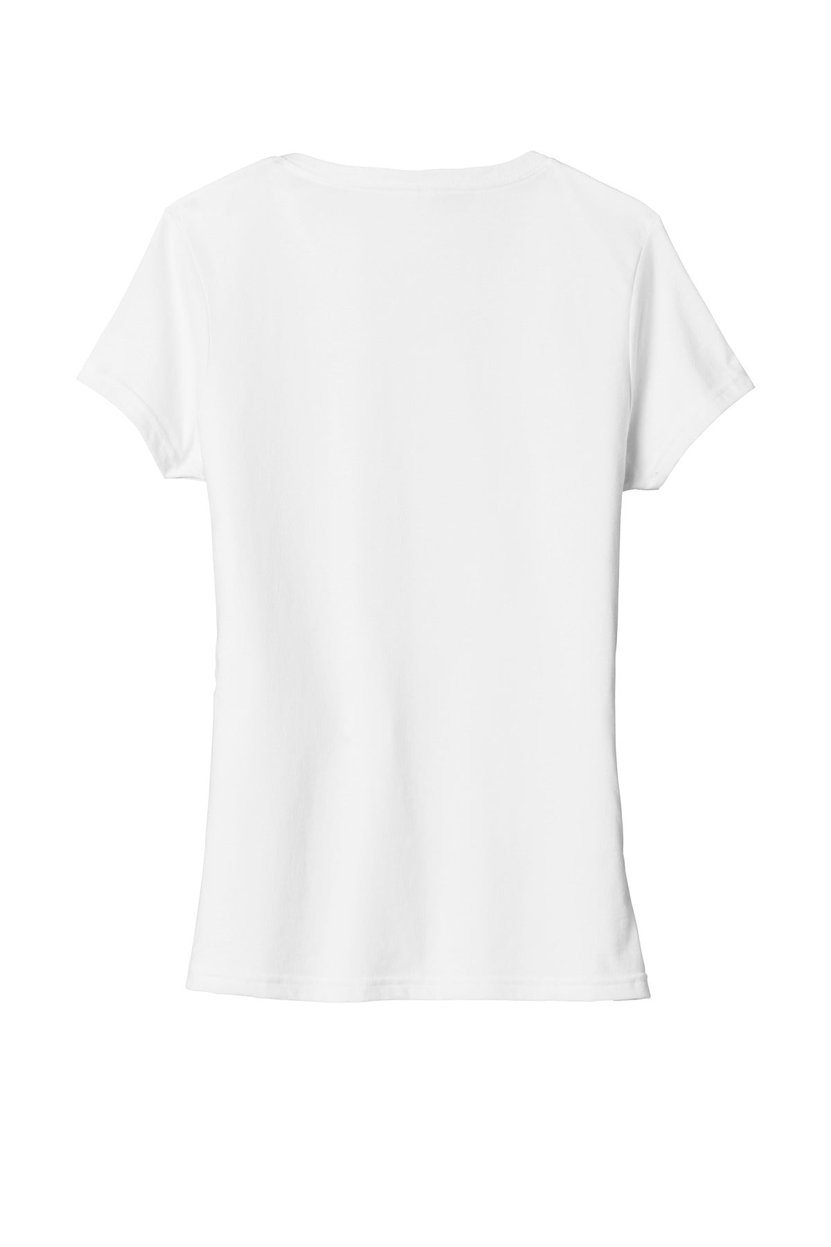 Rear View of White Port & Co Women's Fan Favorite Blend V-Neck Tee. LPC455V