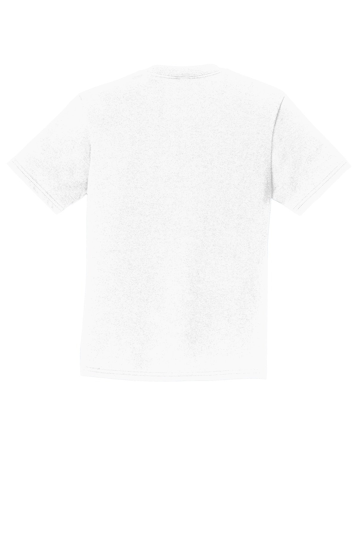 Rear View of White Port & Co Youth Fan Favorite Tee. PC450Y