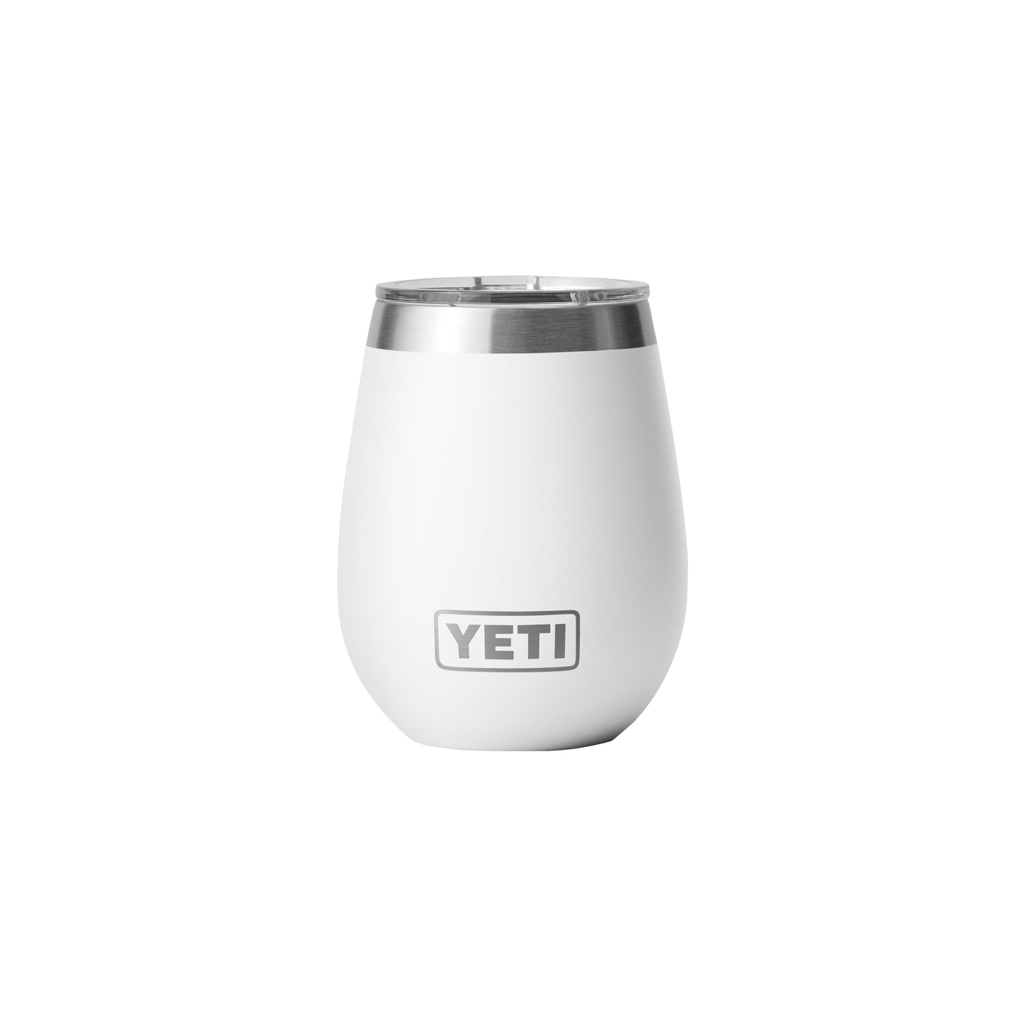Rear View of White Rambler® 10 oz Wine Tumbler with MagSlider™ Lid plain