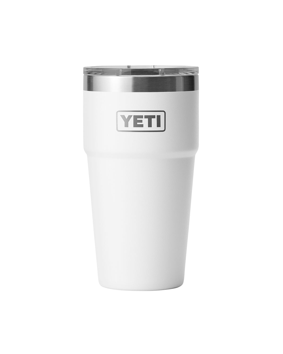 Rear View of White Rambler® 20 oz Stackable Cup with MagSlider™ Lid plain
