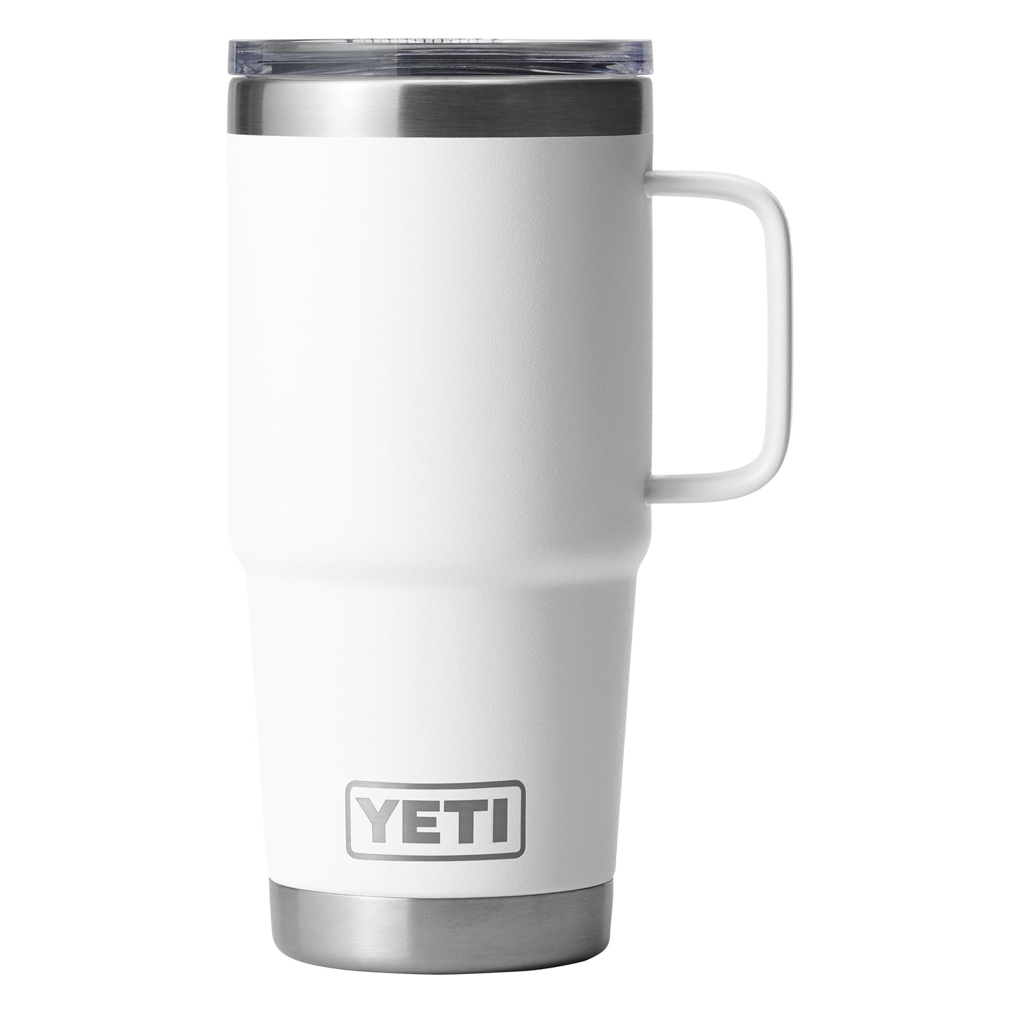 Rear View of White Rambler® 20 oz Travel Mug plain
