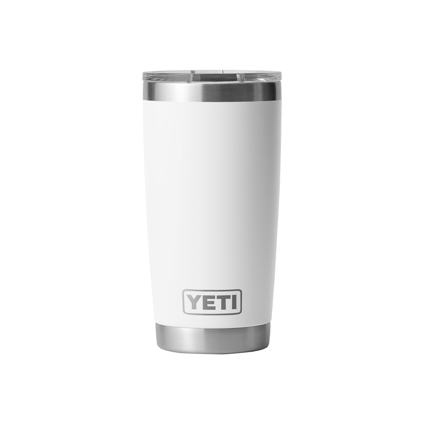 Rear View of White Rambler® 20 oz Tumbler MagSlider™ Lid plain