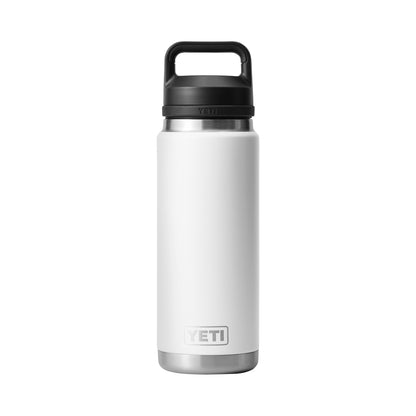Rear View of White Rambler® 26 oz Water Bottle with Chug Cap plain