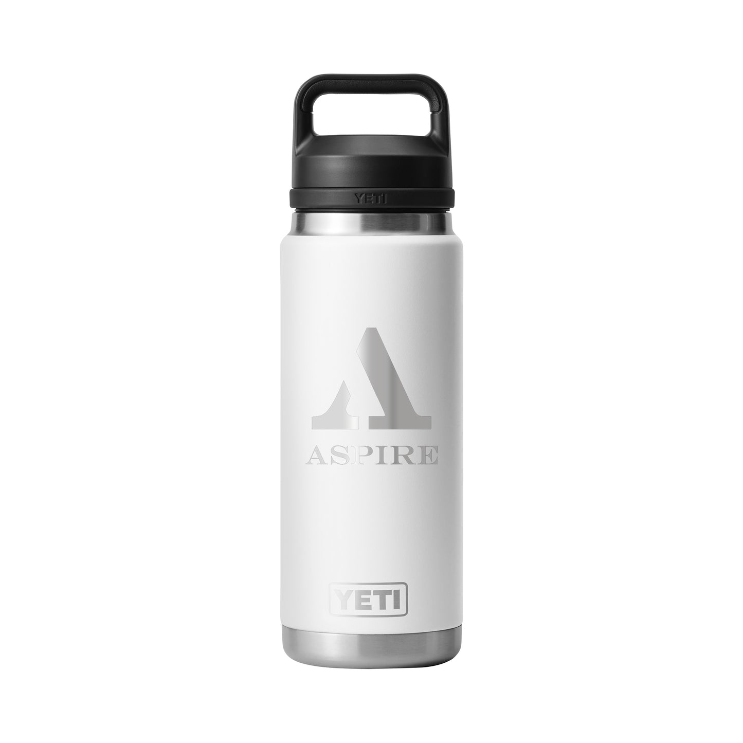 Rear View of White Rambler® 26 oz Water Bottle with Chug Cap