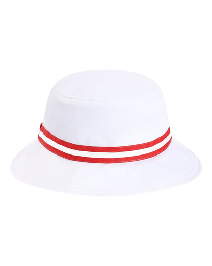 Rear View of White/ Red The Oxford Performance Bucket - 1371P