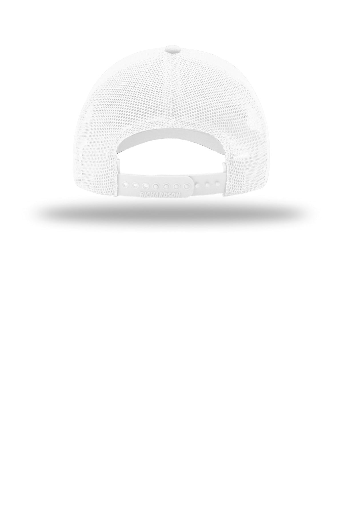 Rear View of White Richardson Garment Washed Trucker 111