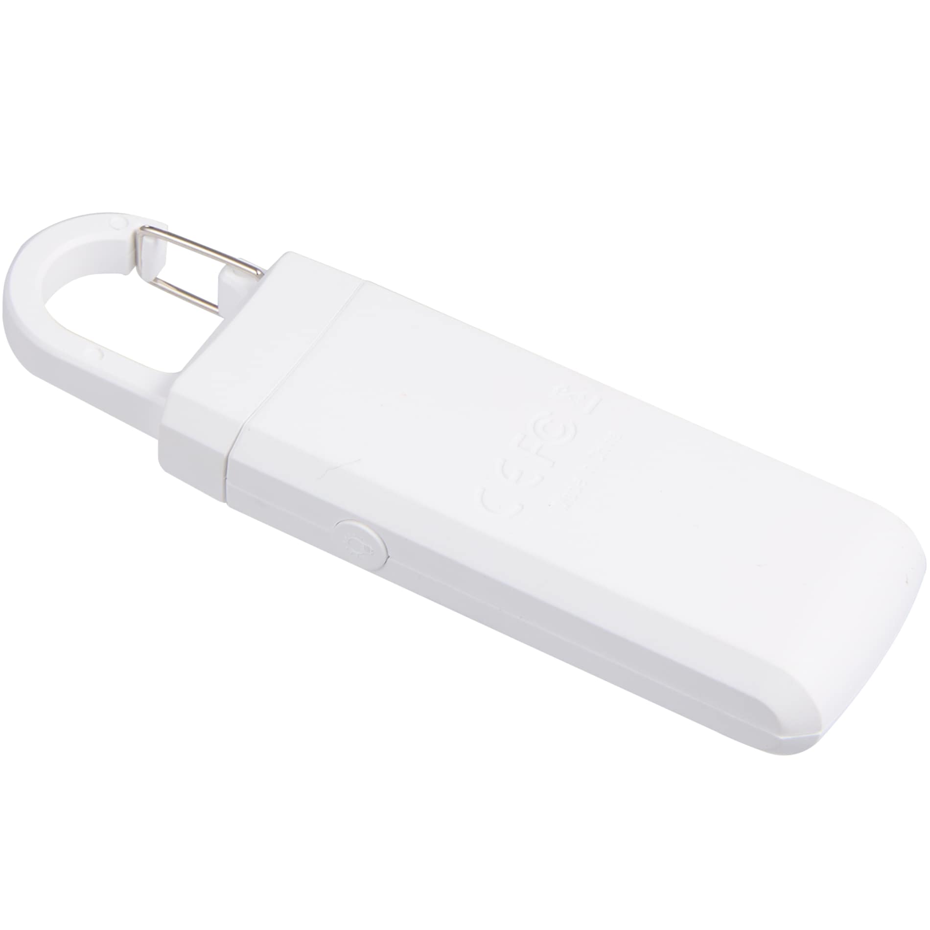 Rear View of White Safety Alarm Keychain plain