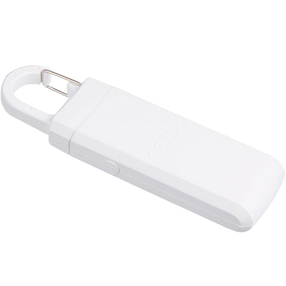 Rear View of White Safety Alarm Keychain plain