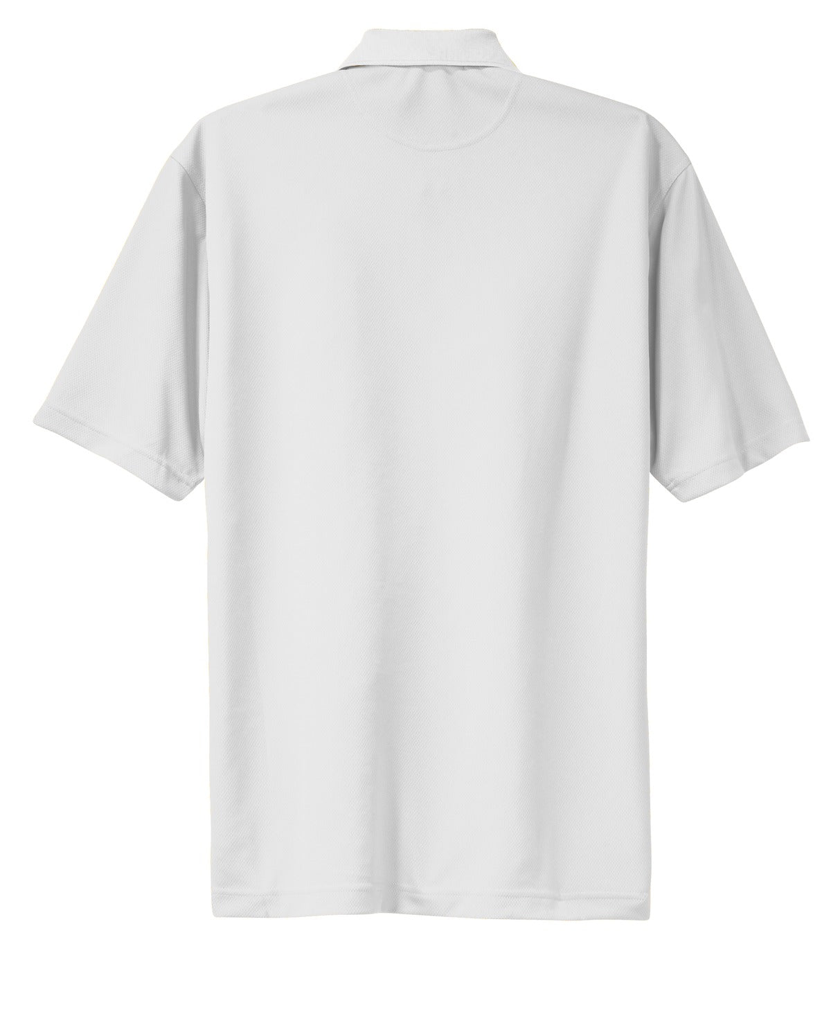 Rear View of White Sport-Tek Dri-Mesh Polo. K469
