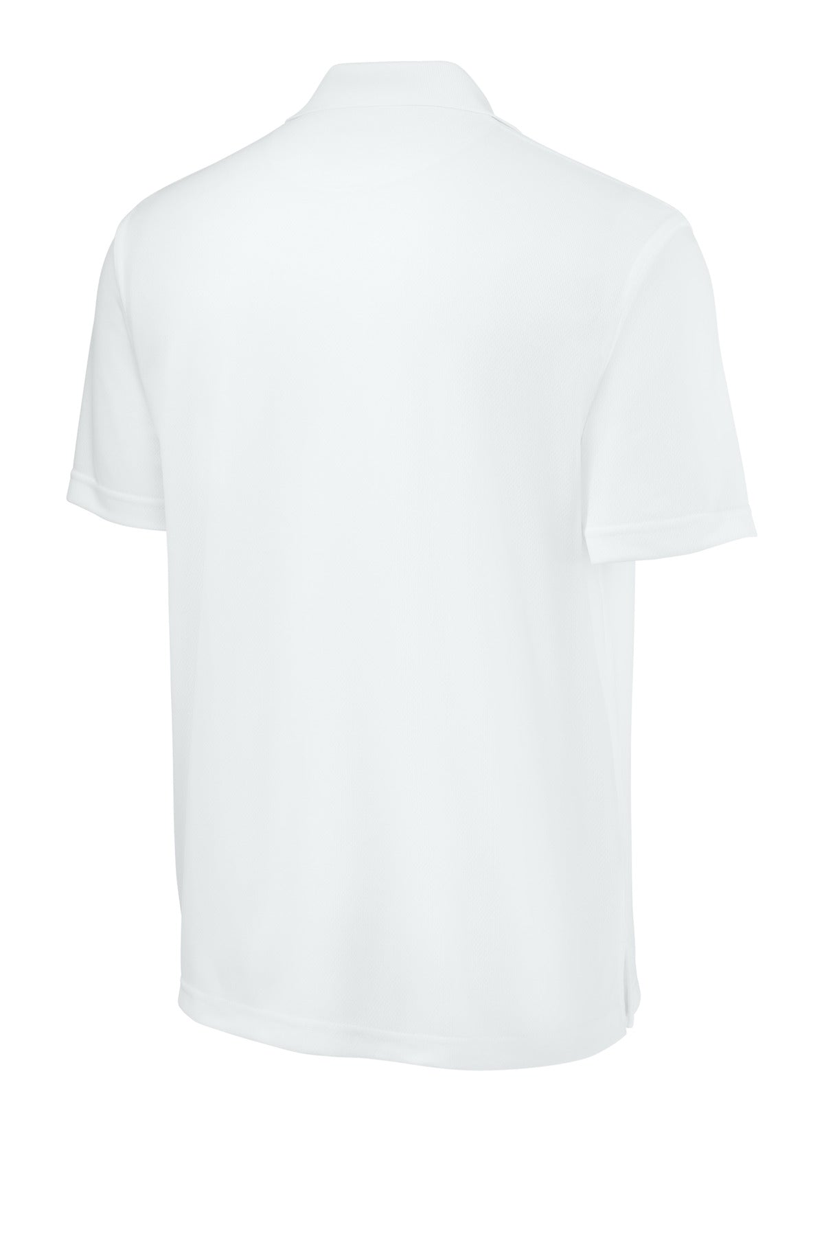 Rear View of White Sport-Tek Dri-Mesh Polo. K469