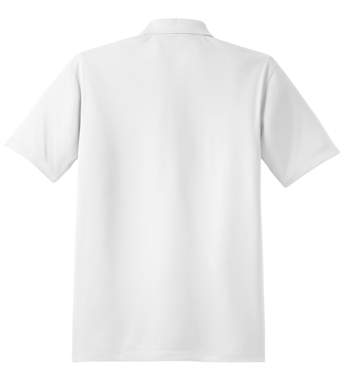 Rear View of White Sport-Tek Micropique Sport-Wick Polo. ST650