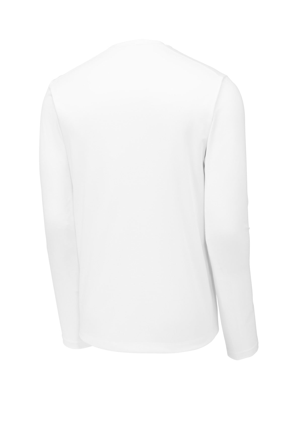 Rear View of White Sport-Tek Posi-UV Pro Long Sleeve Tee. ST420LS