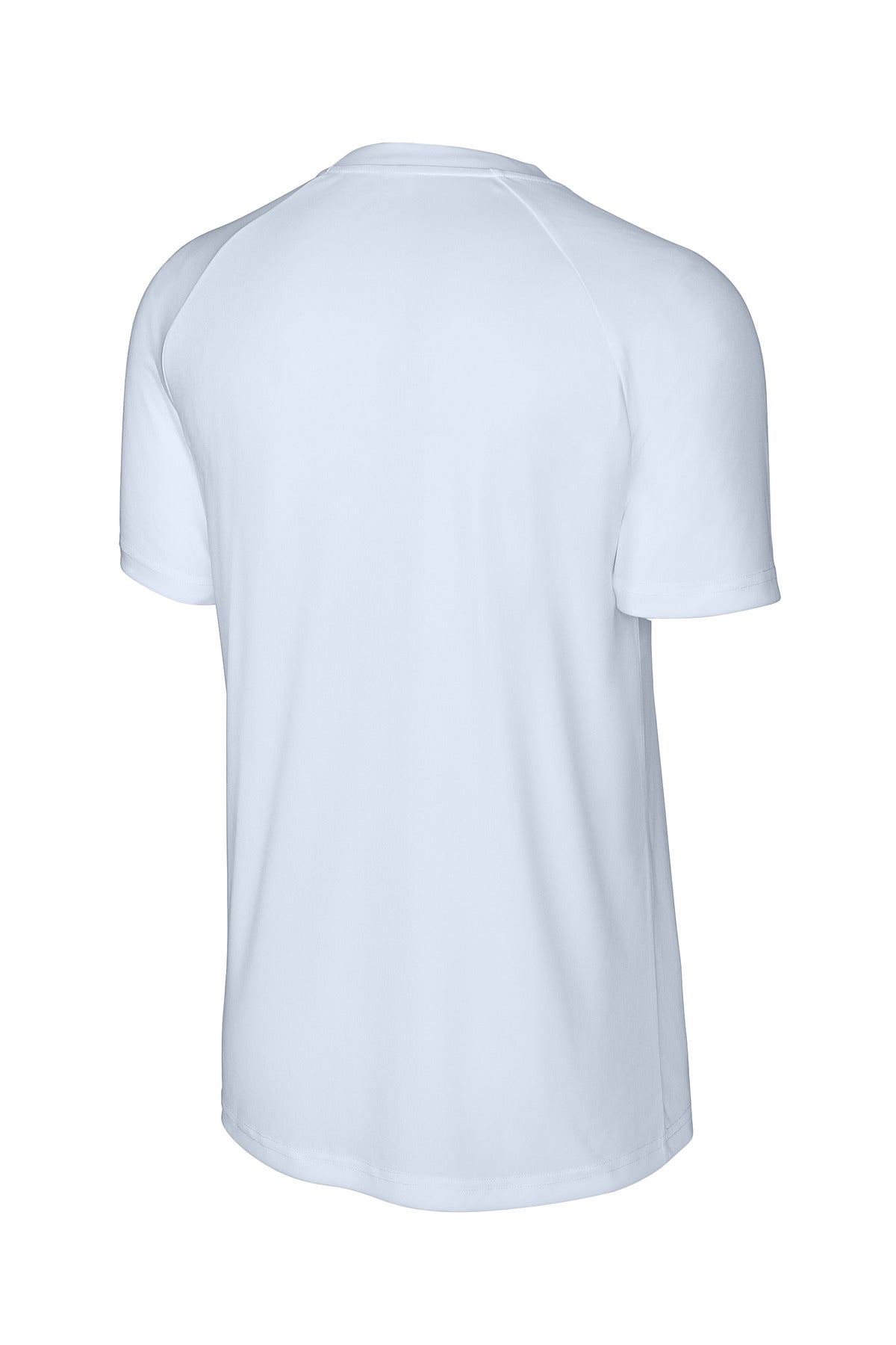 Rear View of White Sport-Tek PosiCharge Competitor 2-Button Henley ST359