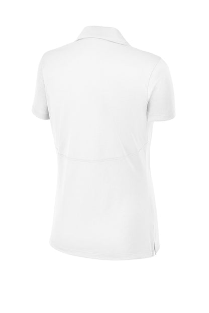 Rear View of White Sport-Tek Women's Micropique Sport-Wick Polo. LST650