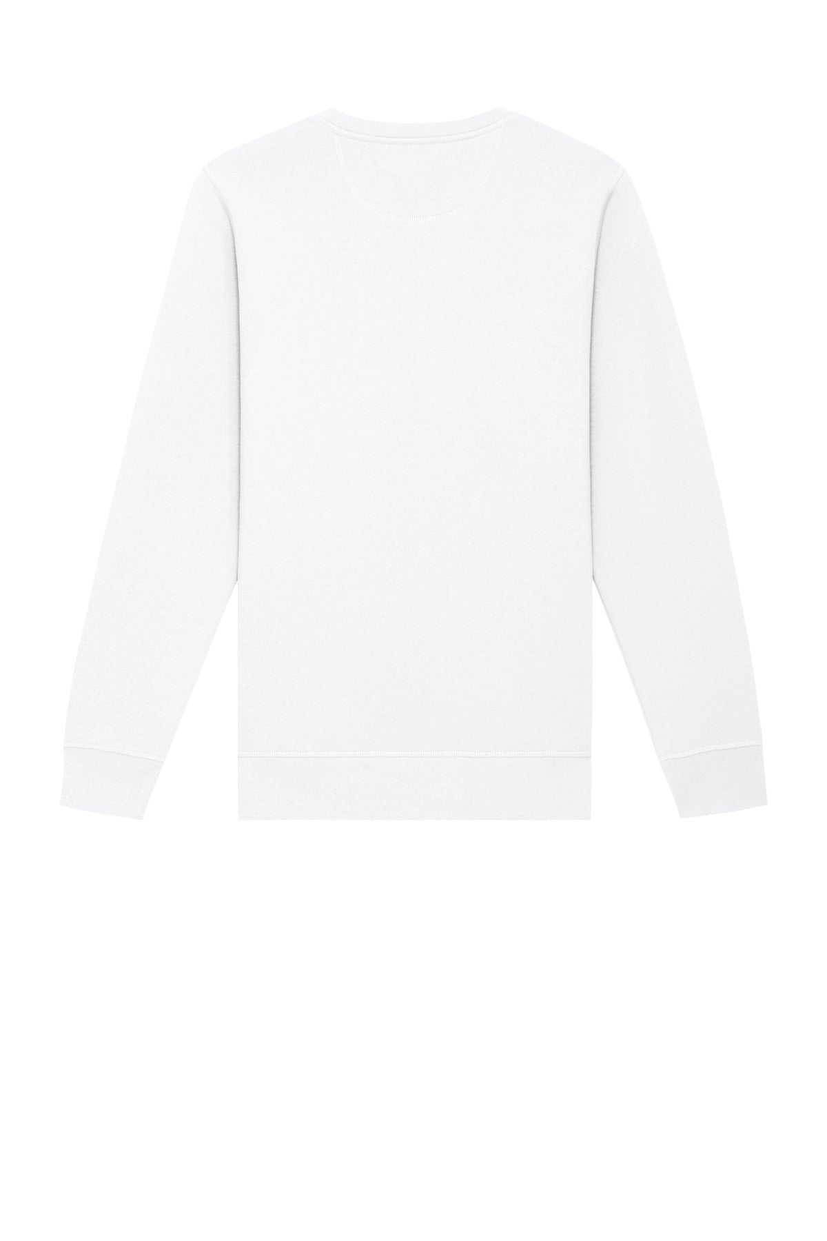 Rear View of White Stanley/Stella Unisex Roller Crewneck Sweatshirt SXU010