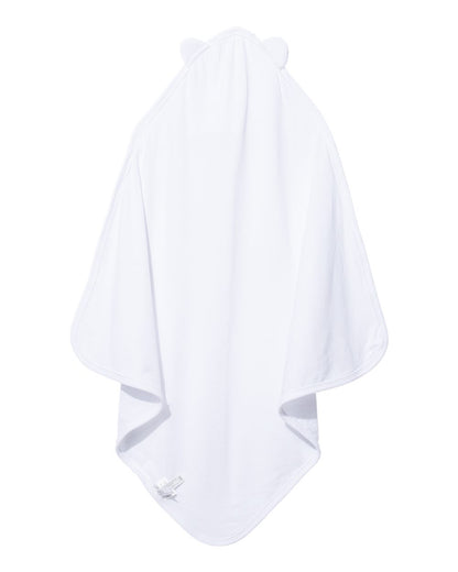 Rear View of White Terry Cloth Hooded Towel with Ears - 1013