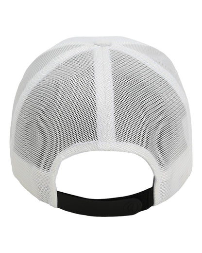 Rear View of White The Whitaker Mesh Cap - 1988M