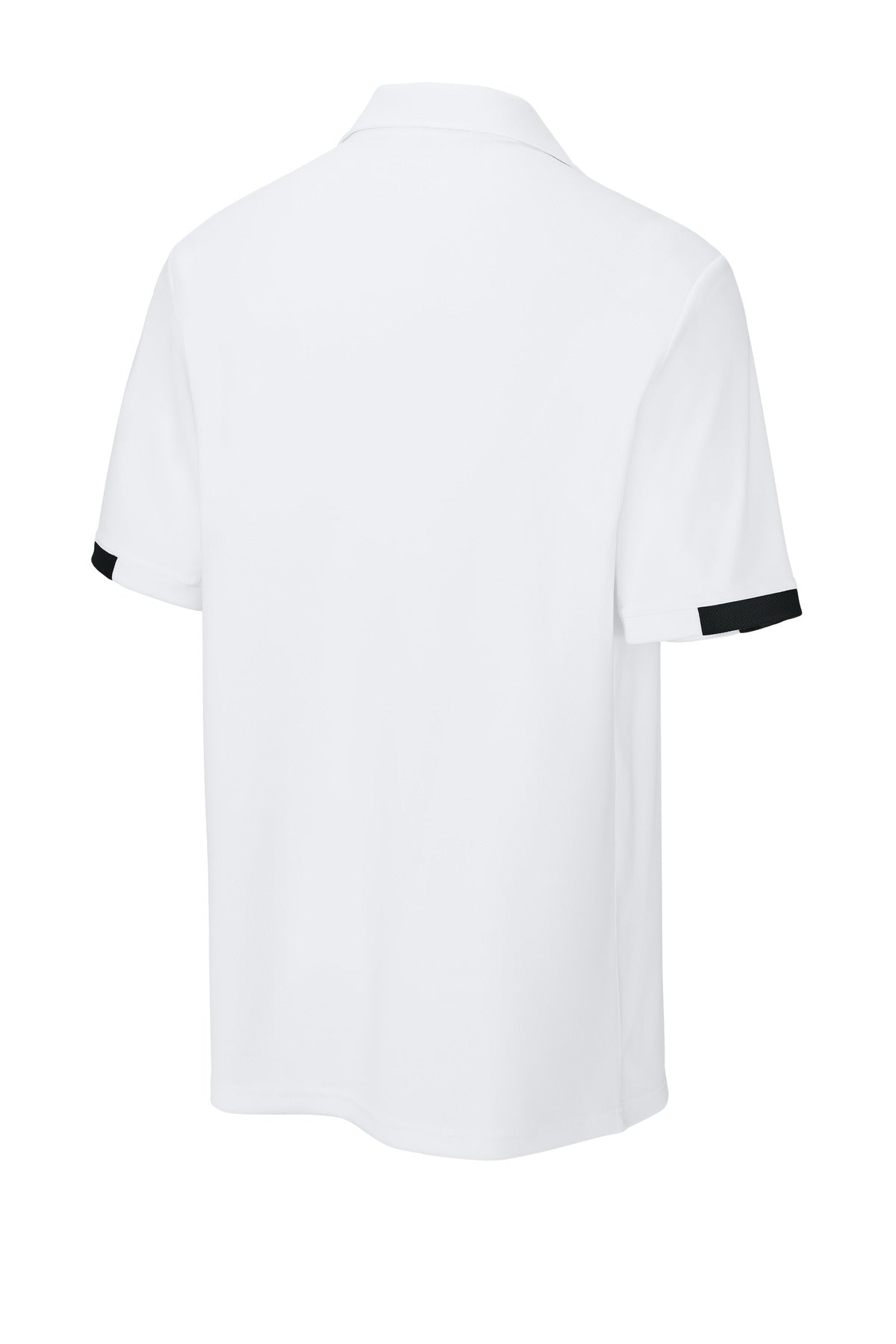 Rear View of White/Blk Sport-Tek Club Colorblock Polo ST444