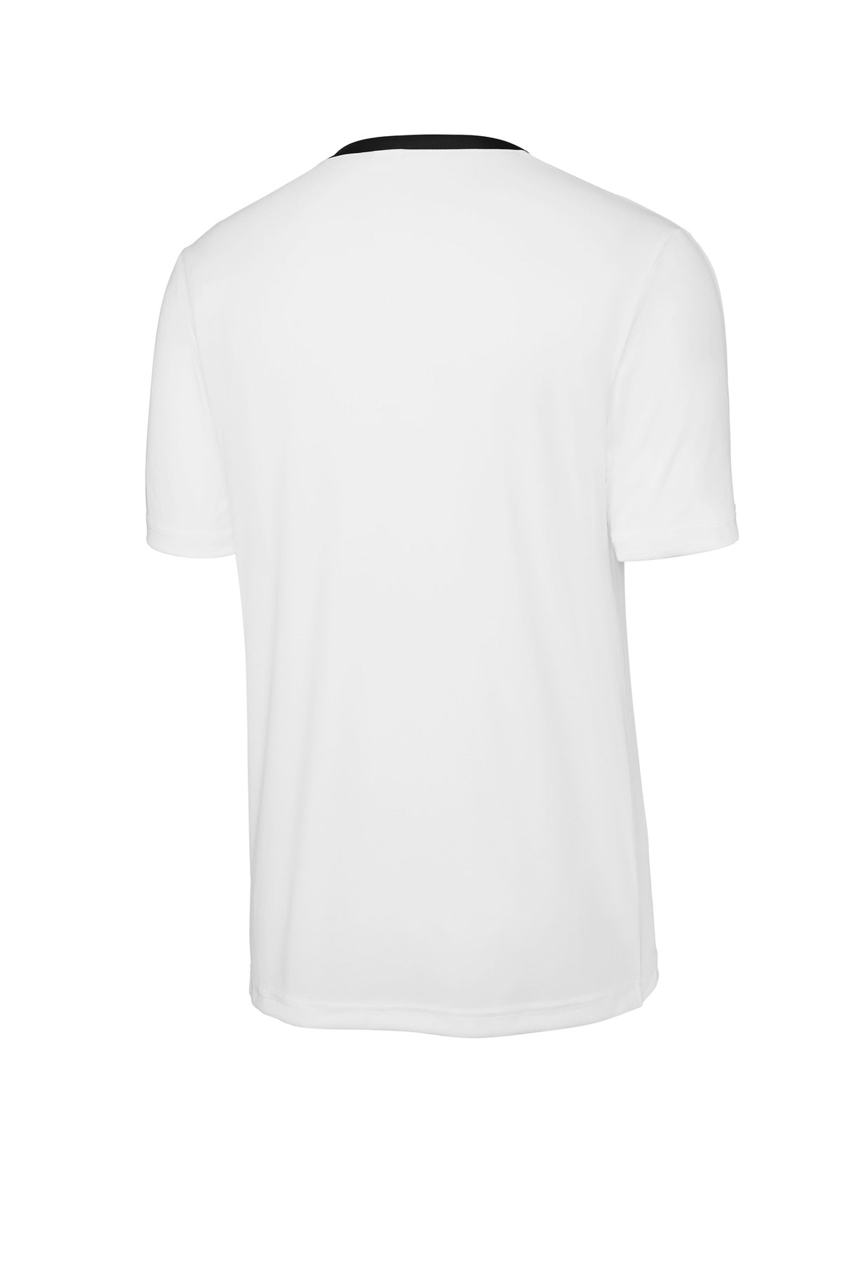 Rear View of White/Blk Sport-Tek Competitor United Crew ST100
