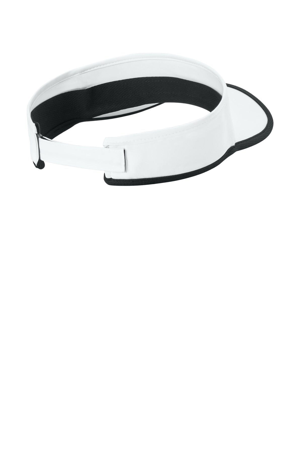 Rear View of White/Blk Sport-Tek Repeat Visor STC57