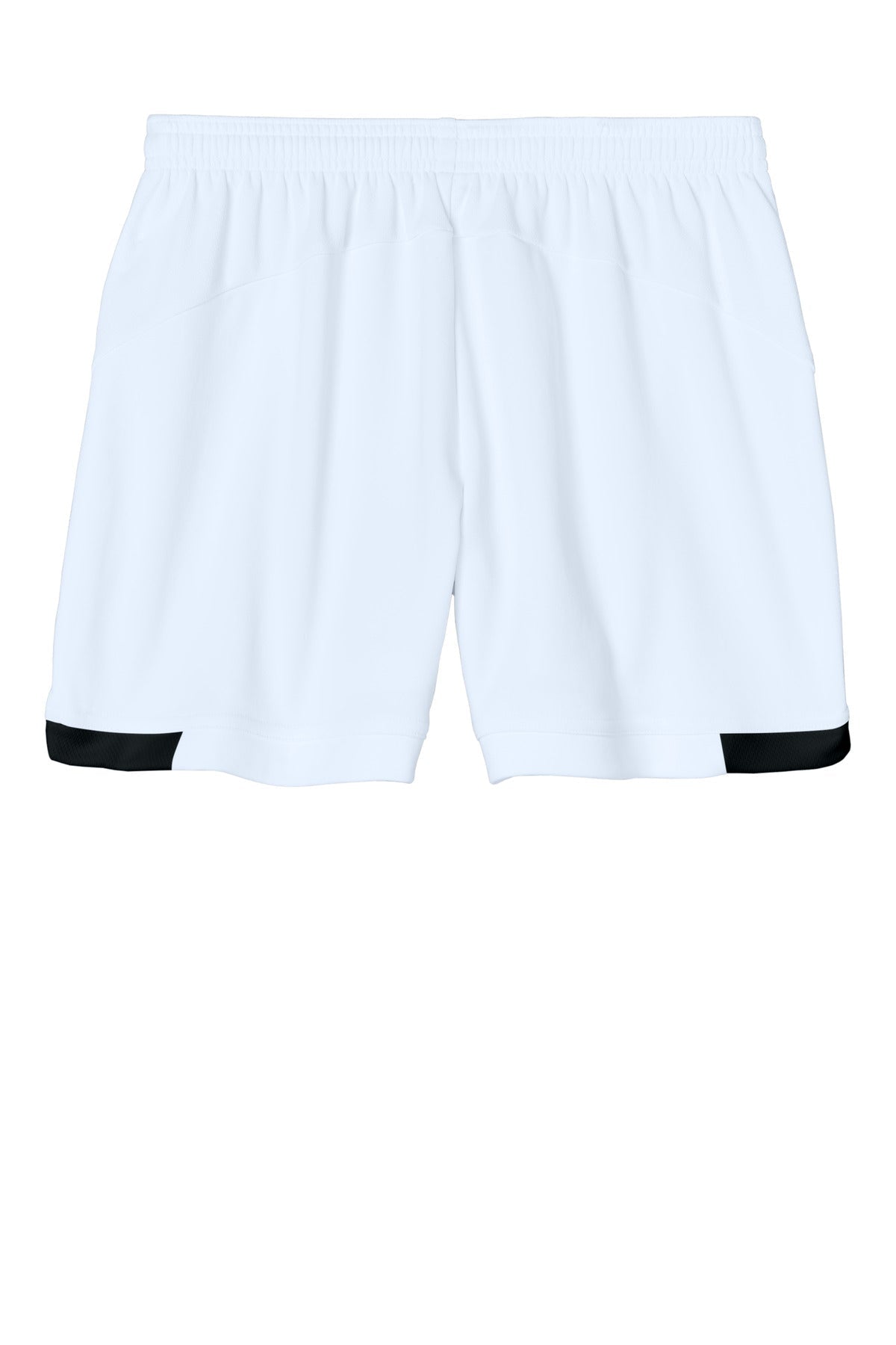 Rear View of White/Blk Sport-Tek Women's Club 5" Short LST442