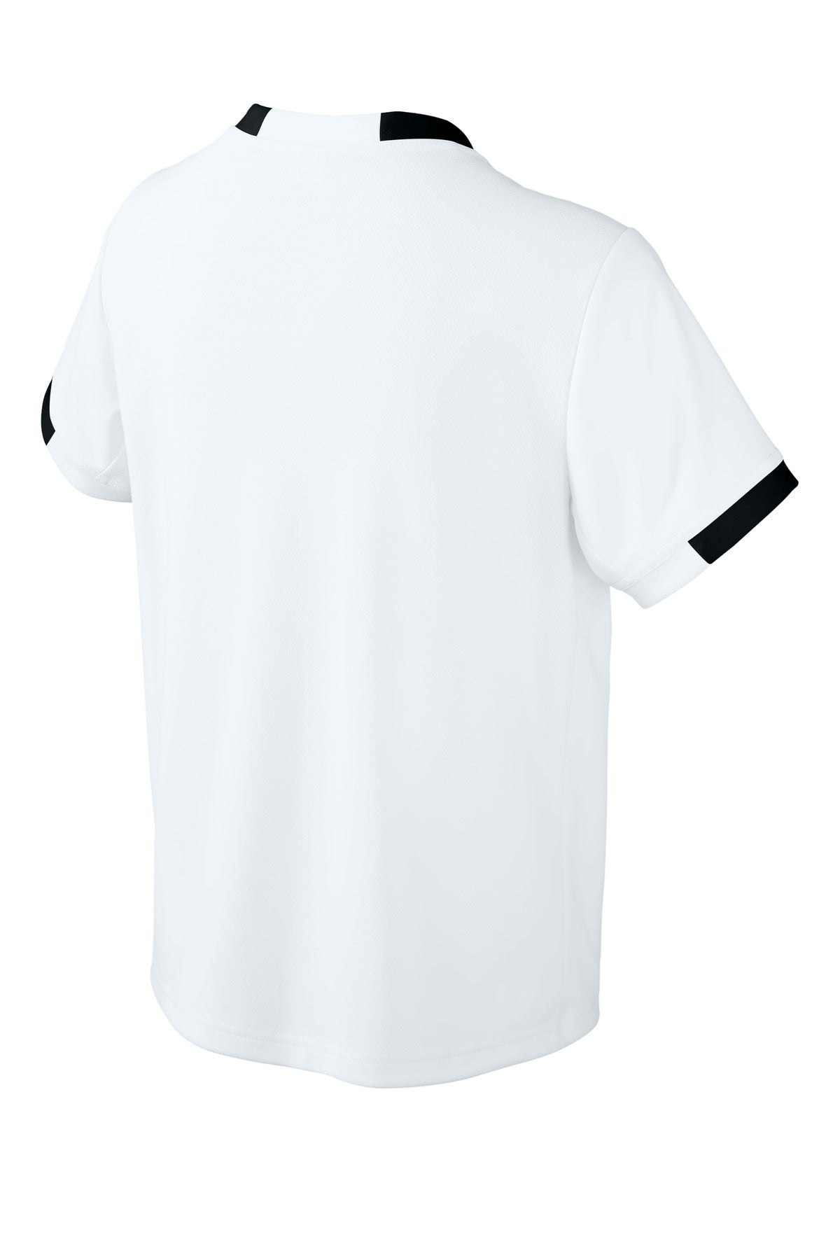 Rear View of White/Blk Sport-Tek Youth Club Short Sleeve Crew YST440