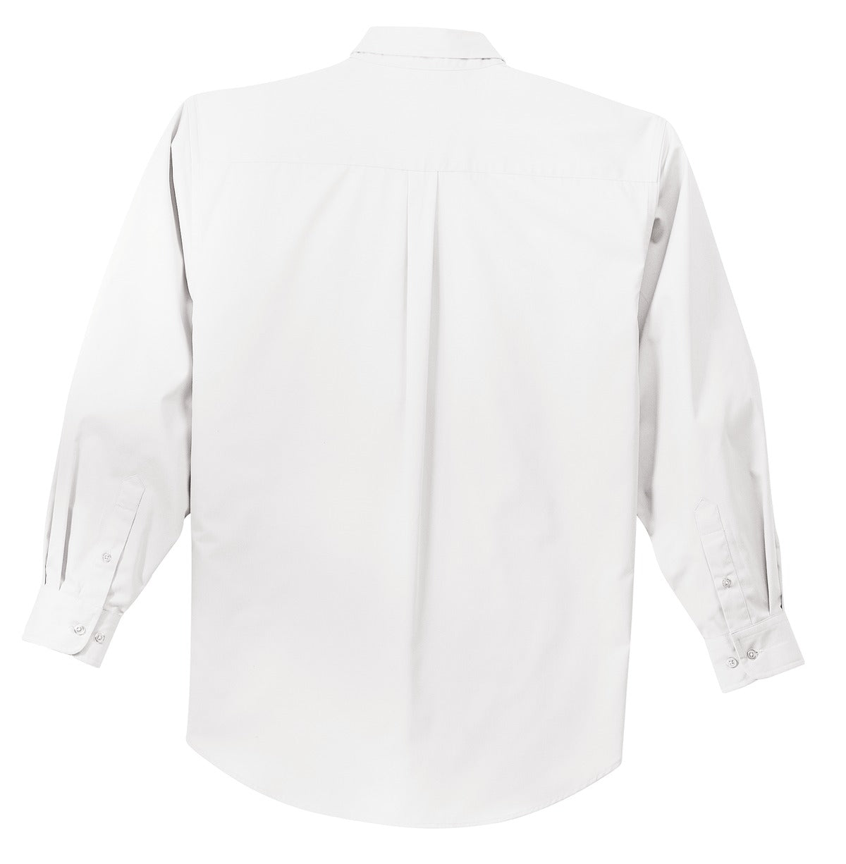 Rear View of White/Lt Stone Port Authority Long Sleeve Easy Care Shirt S608