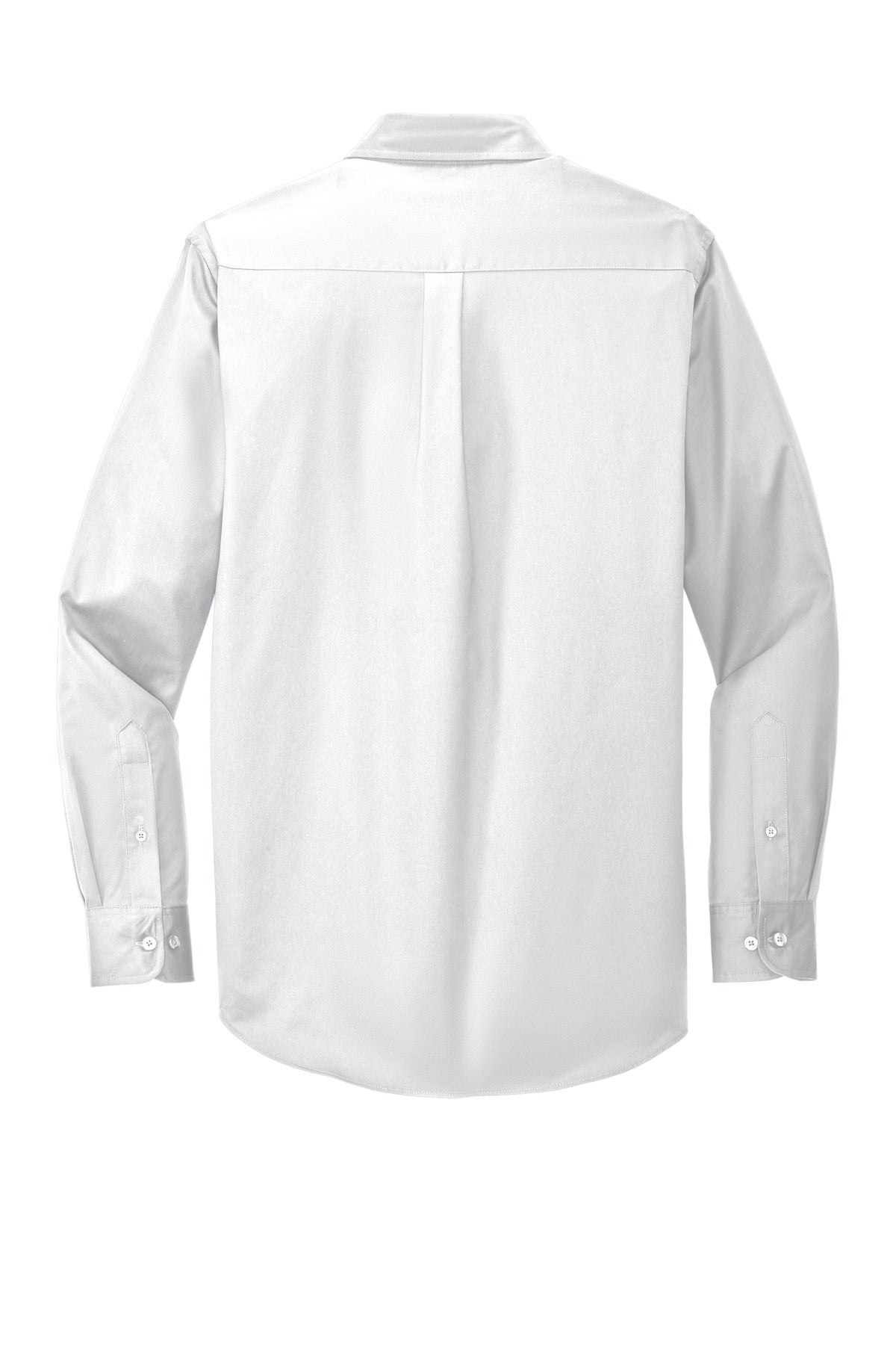 Rear View of White/Lt Stone Port Authority Long Sleeve Easy Care Shirt S608