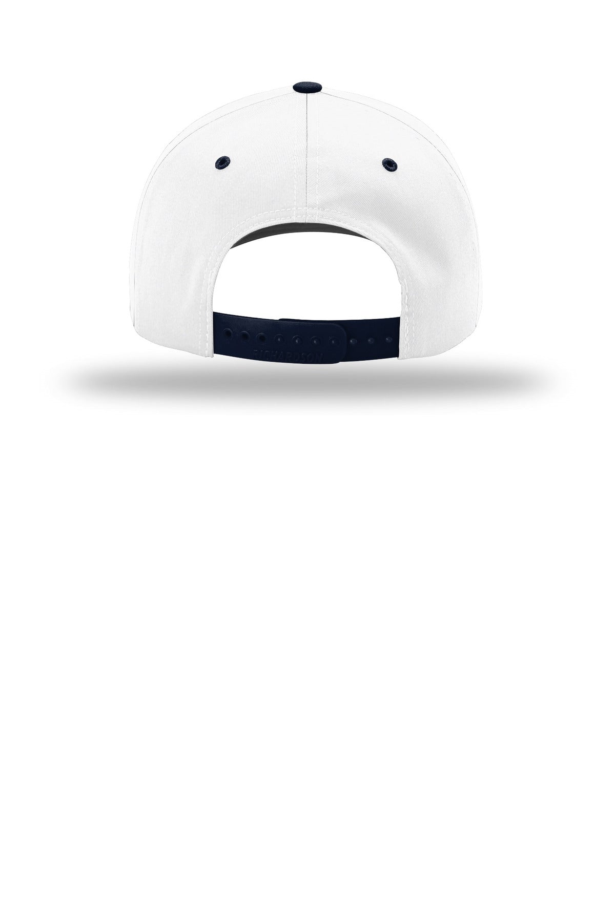 Rear View of Wht/Wht/Nv Richardson Pro Twill Snapback 212