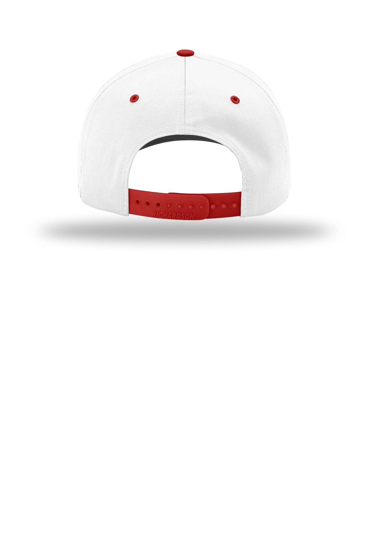 Rear View of Wht/Wht/Rd Richardson Pro Twill Snapback 212